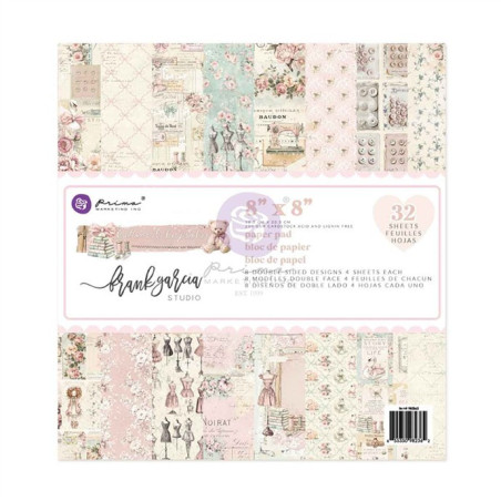 Prima Marketing Buttons & Keepsakes Paper Pad by Frank Garcia 20x20cn