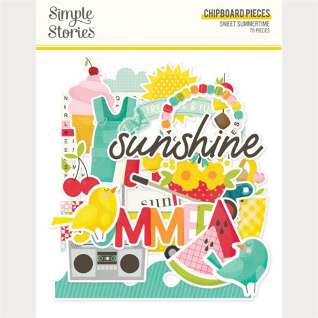 Simple Stories Sweet Summertime Chipboard 70pz