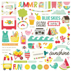 Simple Stories Sweet Summertime Chipboard 70pz