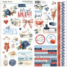 Simple Stories Simple Vintage Sand & Sea Cardstock Stickers 30x30cm