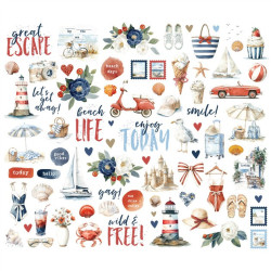 Simple Stories Simple Vintage Sand & Sea Bits & Pieces 77pz