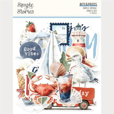 Simple Stories Simple Vintage Sand & Sea Bits & Pieces 77pz