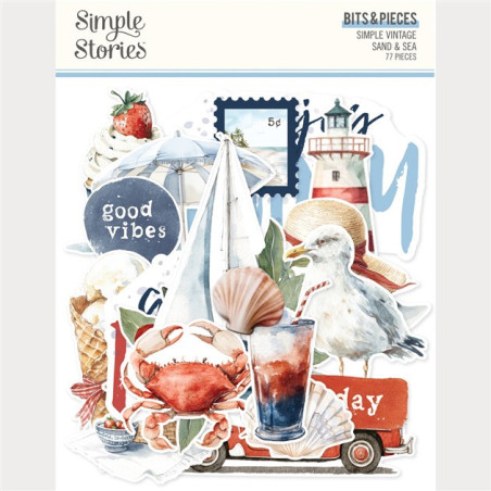 Simple Stories Simple Vintage Sand & Sea Bits & Pieces 77pz