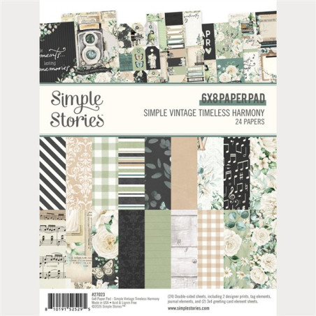 Simple Stories Simple Vintage Timeless Harmony Paper Pad 15x20cm