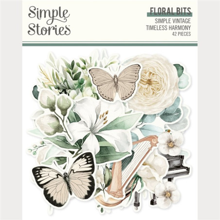 Simple Stories Simple Vintage Timeless Harmony Floral Bits & Pieces 42pz