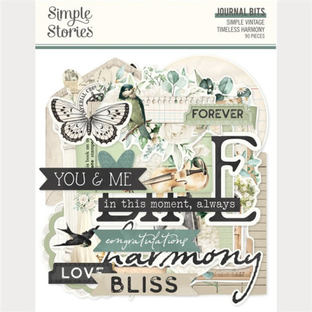 Simple Stories Simple Vintage Timeless Harmony Journal Bits & Pieces 90pz