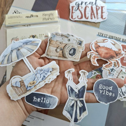 Simple Stories Simple Vintage Sand & Sea Bits & Pieces 77pz