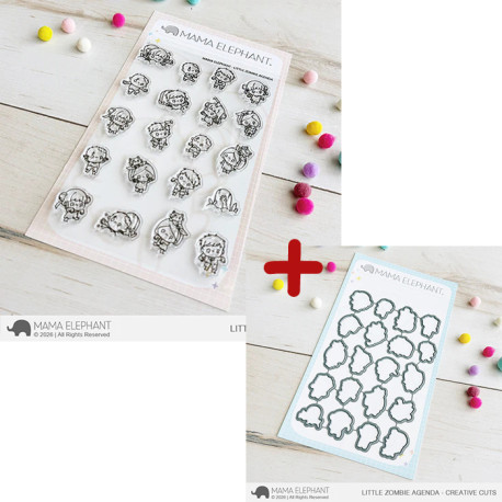 Mama Elephant LITTLE ZOMBIE AGENDA SET Clear Stamp + CUTS