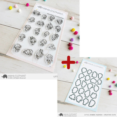 Mama Elephant LITTLE ZOMBIE AGENDA SET Clear Stamp + CUTS