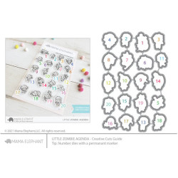Mama Elephant LITTLE ZOMBIE AGENDA SET Clear Stamp + CUTS