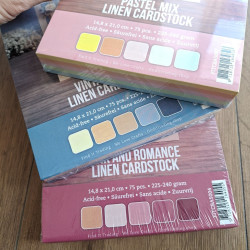 Linen Cardstock A5 Pink and Romance 75 FOGLI