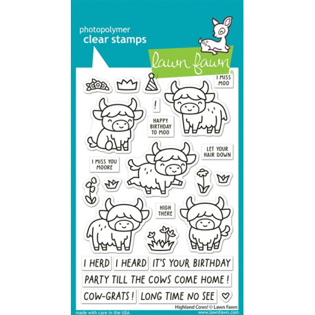 LAWN FAWN Highland Cows! Clear Stamps