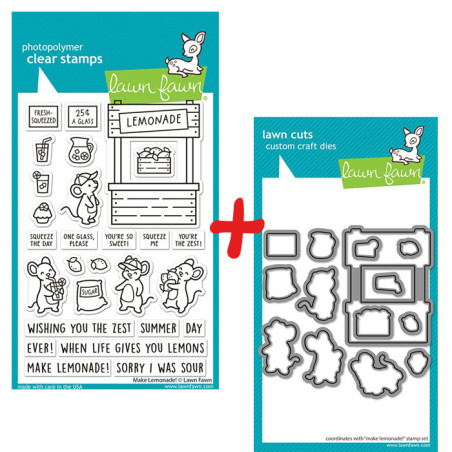 LAWN FAWN Make Lemonade! SET timbro+fustelle