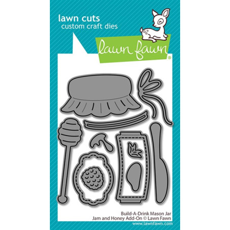 LAWN FAWN Build-A-Drink Mason Jar Jam and Honey DIes