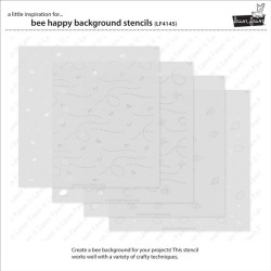 Lawn Fawn Bee Happy Background Stencil 4pz