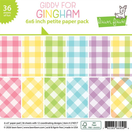 LAWN FAWN Giddy for Gingham Petite Paper Pack 15x15m
