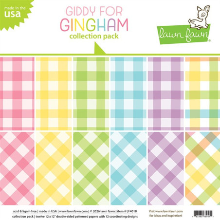 LAWN FAWN Giddy for Gingham Collection Pack 30x30m