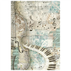 Stamperia Symphony A6 Rice Paper Backgrounds Selection 8fogli