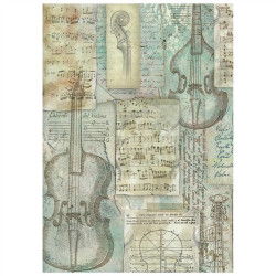 Stamperia Symphony A6 Rice Paper Backgrounds Selection 8fogli