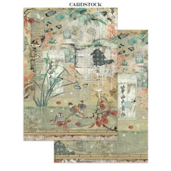 Stamperia Oriental Garden A4 Junk Journal Stickers, Backgrounds, Cut-Outs