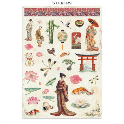 Stamperia Oriental Garden A4 Junk Journal Stickers, Backgrounds, Cut-Outs