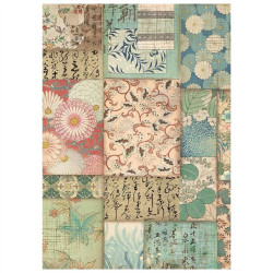Stamperia Oriental Garden A6 Rice Paper Backgrounds Selection 8fogli