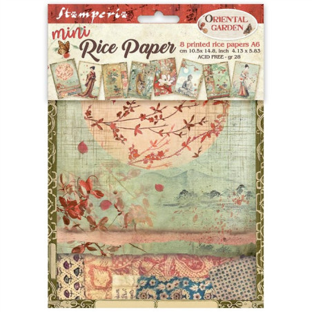Stamperia Oriental Garden A6 Mini Rice Paper 8fogli