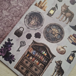 Stamperia Halloween A4 Junk Journal Stickers, Backgrounds, Cut-Outs by Vicky Papaioannou