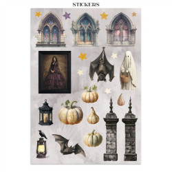 Stamperia Halloween A4 Junk Journal Stickers, Backgrounds, Cut-Outs by Vicky Papaioannou