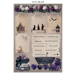 Stamperia Halloween A4 Junk Journal Stickers, Backgrounds, Cut-Outs by Vicky Papaioannou