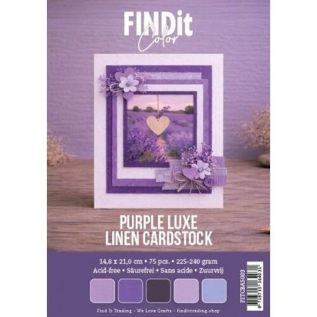Linen Cardstock A5 Purple Luxe 75 FOGLI