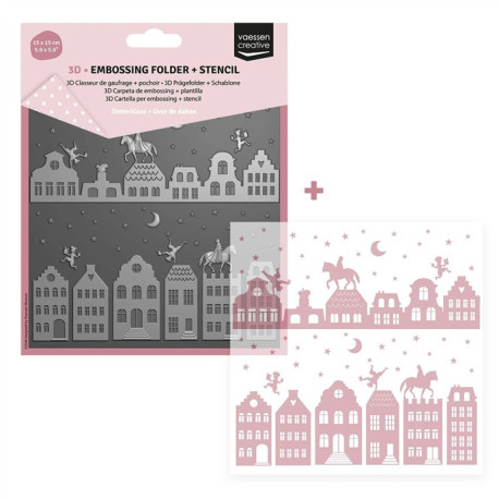 Vaessen Creative Embossing Folder + Stencil SUI TETTI