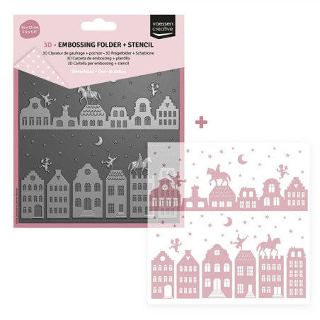 Vaessen Creative Embossing Folder + Stencil SUI TETTI