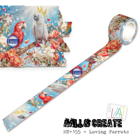 AALL & Create Loving Parrots Washi Tape 155 Layer-It-Up