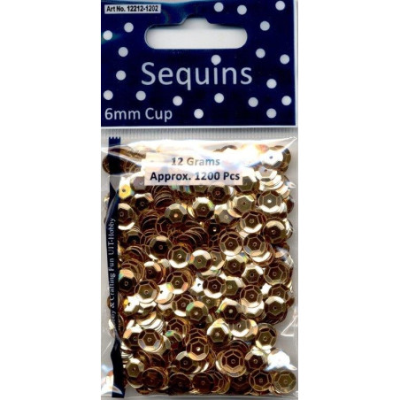 Pailettes Oro 6 mm