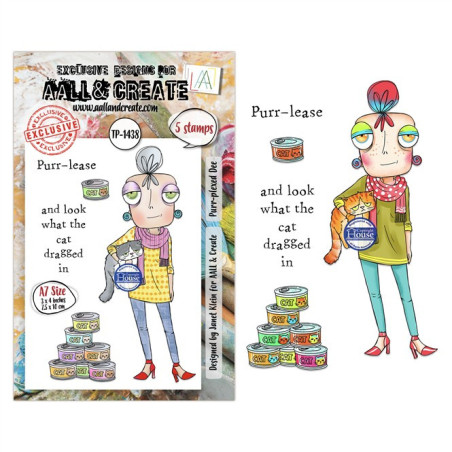 AALL & Create Stamp Set A7 1438 Purr-plexed Dee