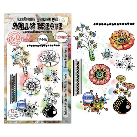 AALL & Create Stamp Set A6 1477 Funny Coquelicots