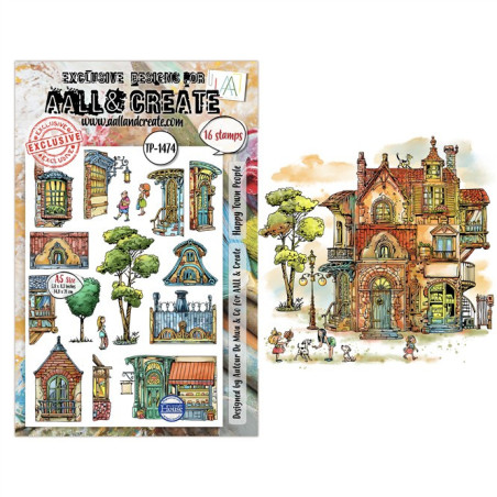 AALL & Create Dreamtropolis A5 1474 Stamp Sets Happy Town People