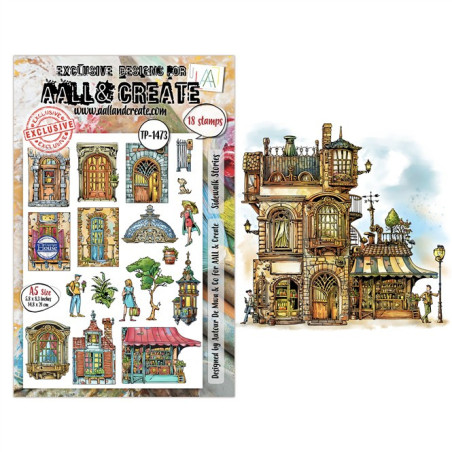 AALL & Create Dreamtropolis A5 1473 Stamp Sets Sidewalk Stories