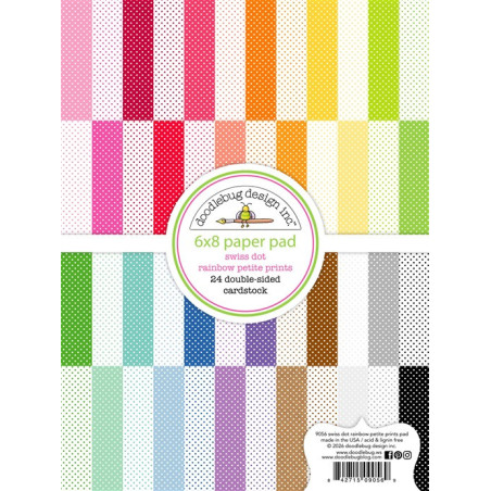 Doodlebug Design Swiss-Dot Rainbow Petite Prints Paper Pad 15x20cm