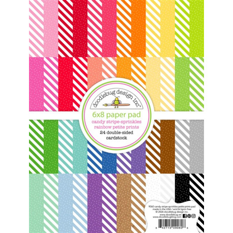 Doodlebug Design Candy Stripe-Sprinkles Rainbow Petite Prints Paper Pad 15x20cm