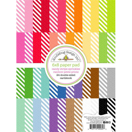 Doodlebug Design Candy Stripe-Sprinkles Rainbow Petite Prints Paper Pad 15x20cm