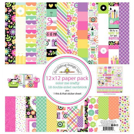 Doodlebug Design Color Me Crafty Paper Pack 30x30cm