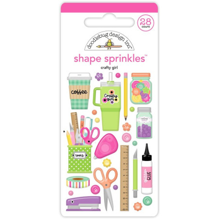 Doodlebug Design Color Me Crafty Crafty Girl Shape Sprinkles