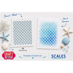 Craft&You Scale Pattern A6 Stencil