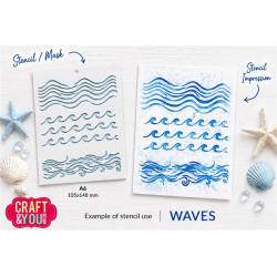 Craft&You Waves A6 Stencil