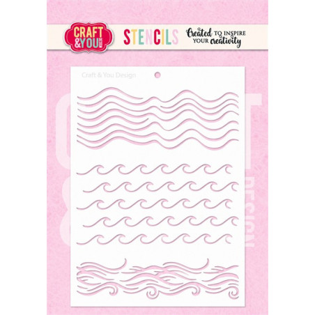 Craft&You Waves A6 Stencil