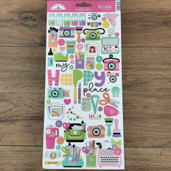 Doodlebug Design Color Me Crafty Icons Stickers