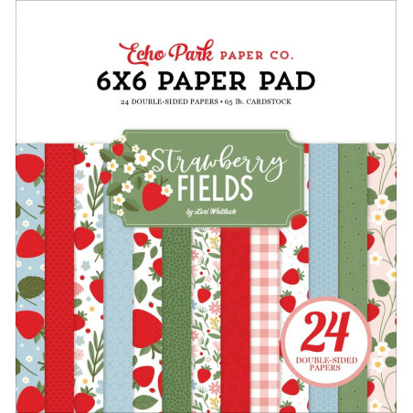 Echo Park Strawberry Fields Paper Pad 15x15cm