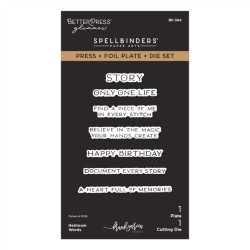 Spellbinders Buttons & Keepsakes Press + Foil Plate & Die Set Heirloom Words by Frank Garcia